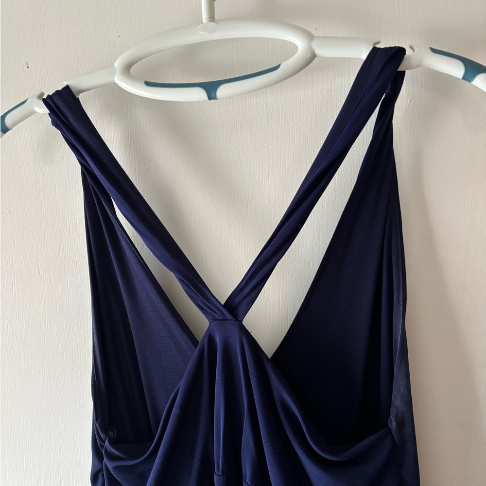 Anthropologie Maeve Deep Blue Dress with Crisscross Detail - Picture 5 of 7